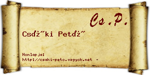 Csáki Pető névjegykártya